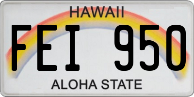 HI license plate FEI950