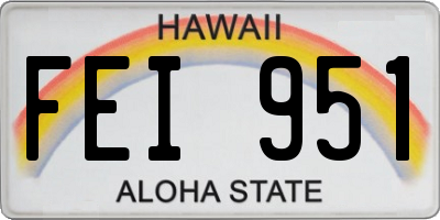 HI license plate FEI951