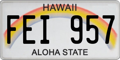 HI license plate FEI957