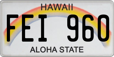 HI license plate FEI960