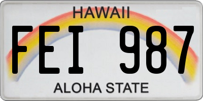 HI license plate FEI987