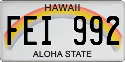 HI license plate FEI992
