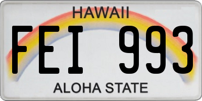 HI license plate FEI993