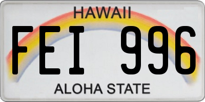 HI license plate FEI996