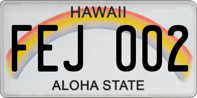 HI license plate FEJ002