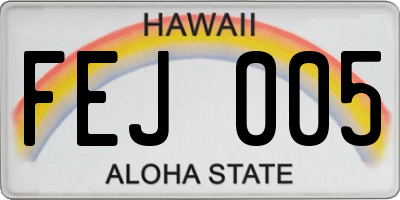 HI license plate FEJ005