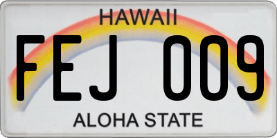 HI license plate FEJ009