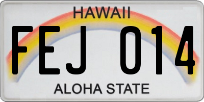 HI license plate FEJ014