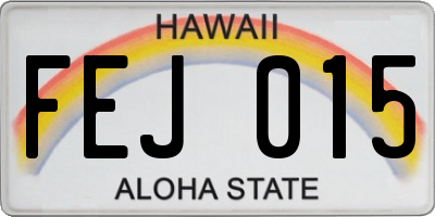 HI license plate FEJ015