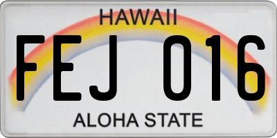 HI license plate FEJ016
