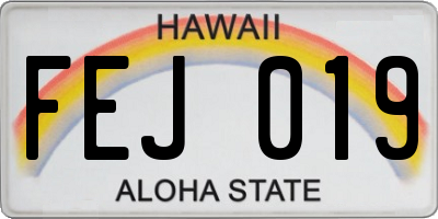 HI license plate FEJ019