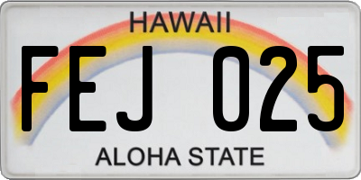 HI license plate FEJ025