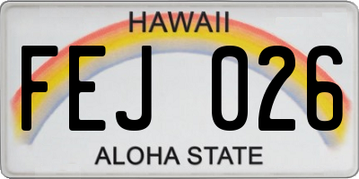 HI license plate FEJ026