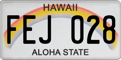 HI license plate FEJ028