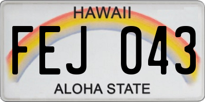 HI license plate FEJ043