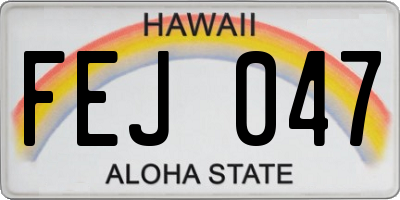 HI license plate FEJ047