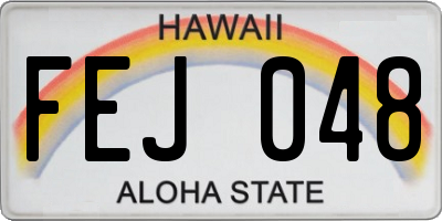 HI license plate FEJ048