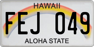 HI license plate FEJ049