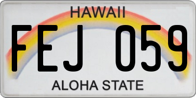 HI license plate FEJ059