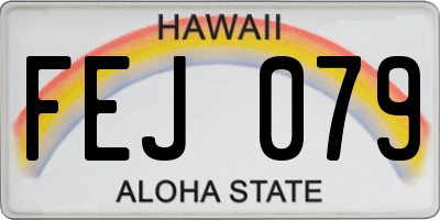 HI license plate FEJ079