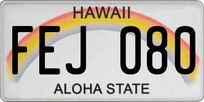 HI license plate FEJ080