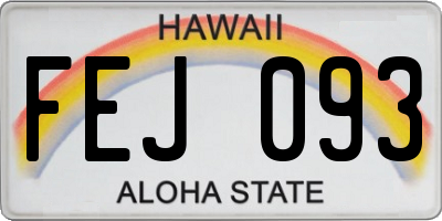 HI license plate FEJ093