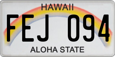 HI license plate FEJ094