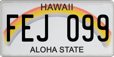 HI license plate FEJ099