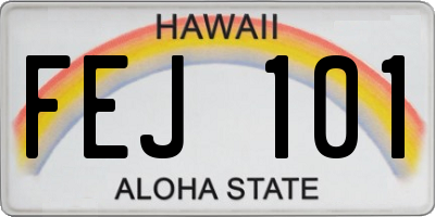HI license plate FEJ101