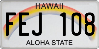 HI license plate FEJ108