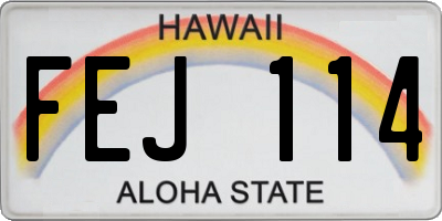 HI license plate FEJ114