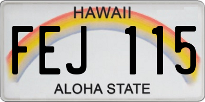 HI license plate FEJ115