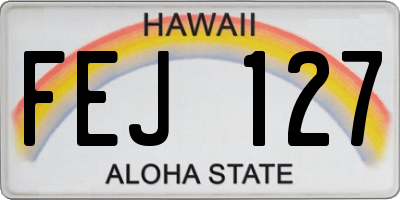 HI license plate FEJ127