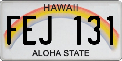 HI license plate FEJ131