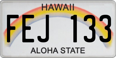 HI license plate FEJ133