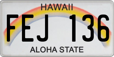 HI license plate FEJ136
