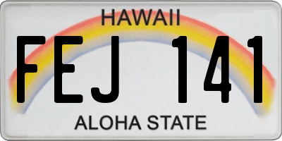 HI license plate FEJ141