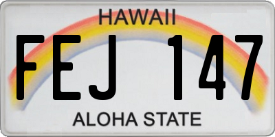 HI license plate FEJ147