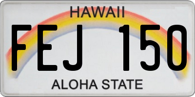 HI license plate FEJ150