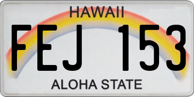 HI license plate FEJ153