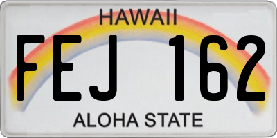 HI license plate FEJ162