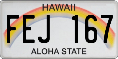 HI license plate FEJ167