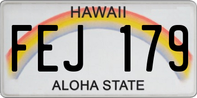 HI license plate FEJ179