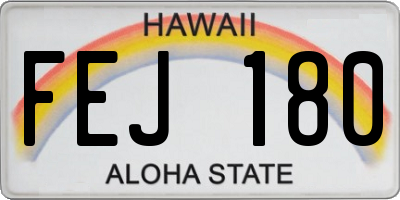 HI license plate FEJ180