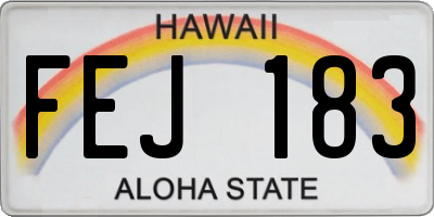 HI license plate FEJ183