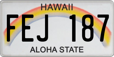 HI license plate FEJ187