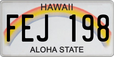 HI license plate FEJ198
