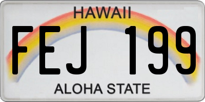 HI license plate FEJ199