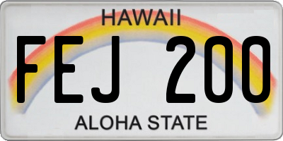 HI license plate FEJ200