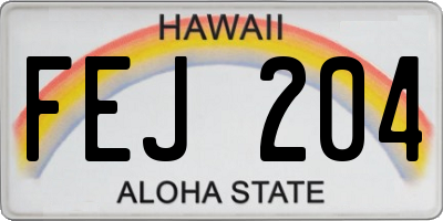 HI license plate FEJ204